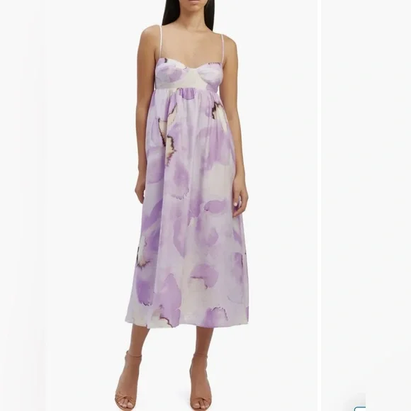 strapless open back dress Purple pleat Bardot maxi prom dress – WearMyWardrobeOut main image 0